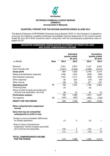 Miniature PChem (Petronas Chemicals Group) Rapport trimestriel 2014-q2