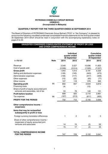 Miniature PChem (Petronas Chemicals Group) Rapport trimestriel 2014-q3