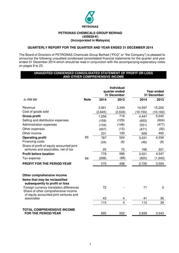 Miniature PChem (Petronas Chemicals Group) Rapport trimestriel 2014-q4