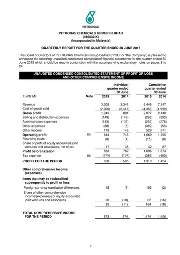 Miniature PChem (Petronas Chemicals Group) Rapport trimestriel 2015-q2