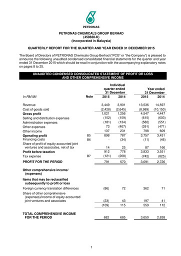 Miniature PChem (Petronas Chemicals Group) Rapport trimestriel 2015-q4