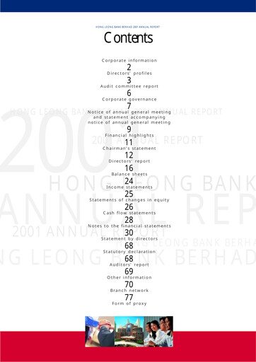 Thumbnail (HLBank) Hong Leong Bank Annual Report 2001