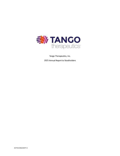 Vorschaubild Tango Therapeutics Jahresbericht 2025