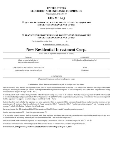 Thumbnail Rithm Capital Quarterly Report 2018-q1