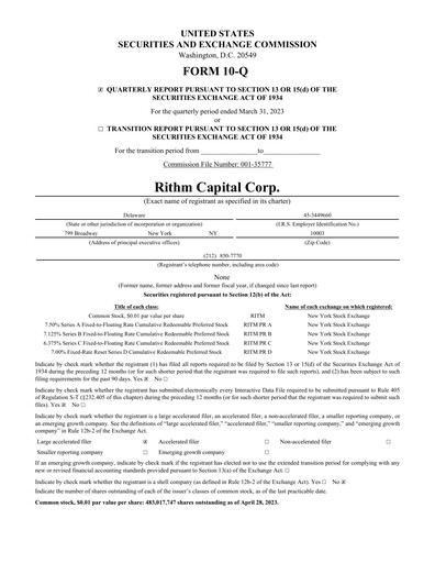 Thumbnail Rithm Capital Quarterly Report 2023-q1