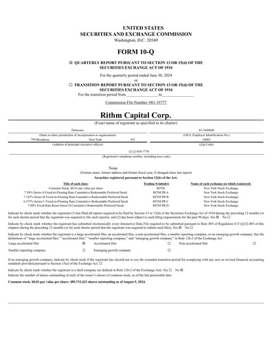 Thumbnail Rithm Capital Quarterly Report 2024-q2