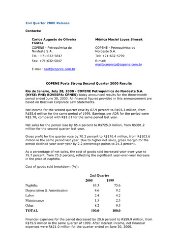 Thumbnail Braskem Quarterly Report 2000-q2