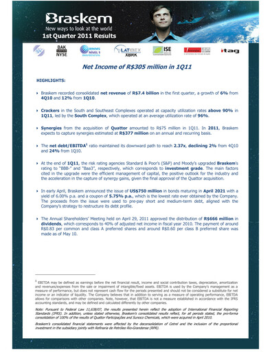 Thumbnail Braskem Quarterly Report 2011-q1