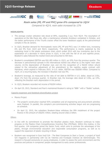 Thumbnail Braskem Quarterly Report 2015-q1