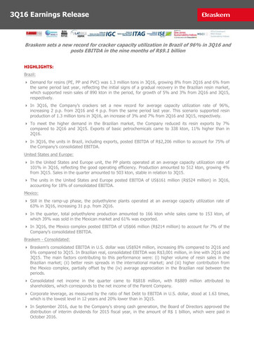 Thumbnail Braskem Quarterly Report 2016-q3