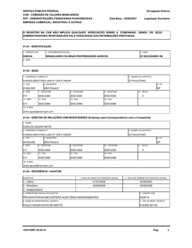 Vorschaubild Brasil Agro Finanzmitteilung fy2007