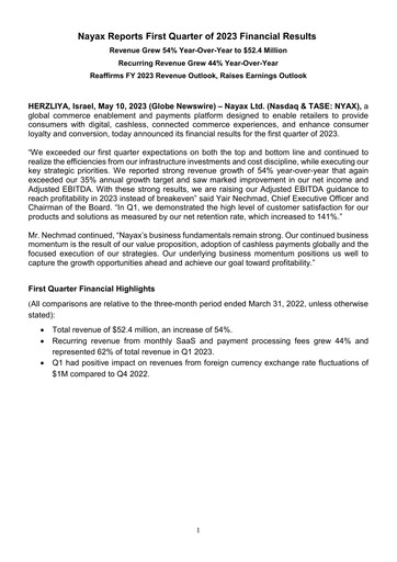 Thumbnail Nayax Quarterly Report 2023-q1