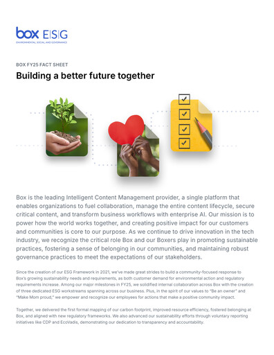 Miniature Box, Inc. Rapport ESG 2025
