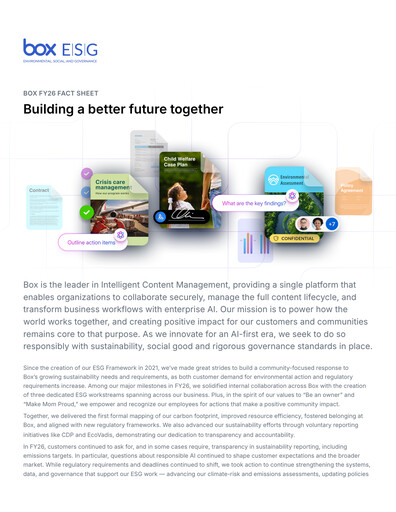 Miniature Box, Inc. Rapport ESG 2026