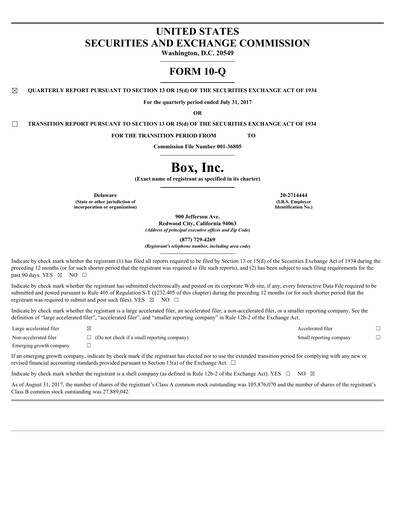 Miniature Box, Inc. Rapport trimestriel 2018-q2
