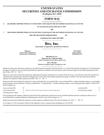Miniature Box, Inc. Rapport trimestriel 2019-q2