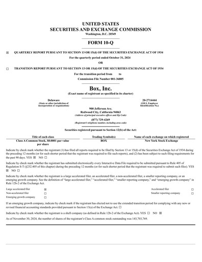 Miniature Box, Inc. Rapport trimestriel 2025-q3