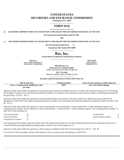 Miniature Box, Inc. Rapport trimestriel 2026-q1