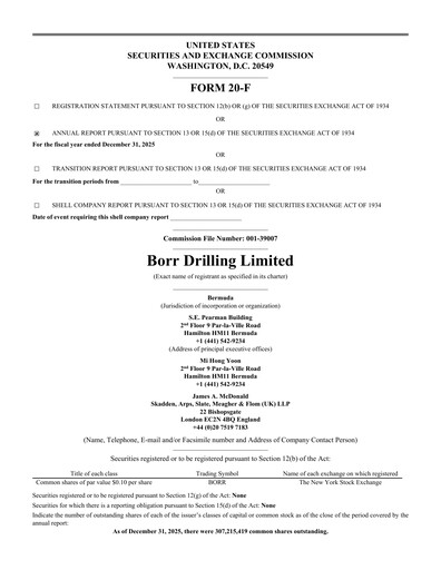 Thumbnail Borr Drilling
 Annual Report 2025