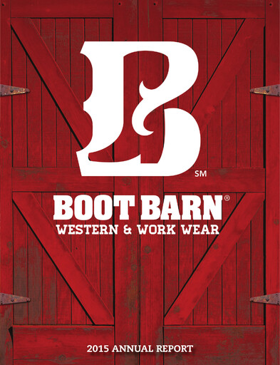 Thumbnail Boot Barn Holdings
 Annual Report 2015