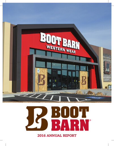 Thumbnail Boot Barn Holdings
 Annual Report 2016