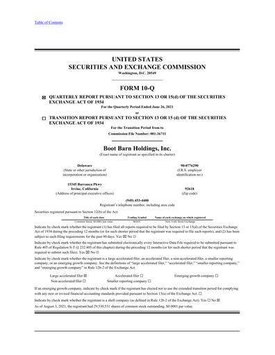 Thumbnail Boot Barn Holdings
 Quarterly Report 2022-q1