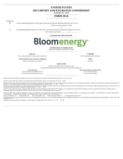 Thumbnail Bloom Energy
 Annual Report 2018