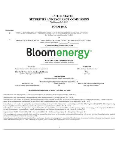 Thumbnail Bloom Energy
 Annual Report 2023