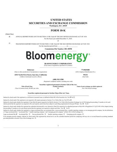 Thumbnail Bloom Energy
 Annual Report 2024