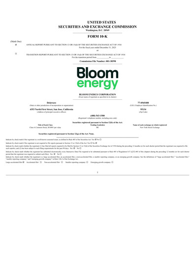Thumbnail Bloom Energy
 Annual Report 2025