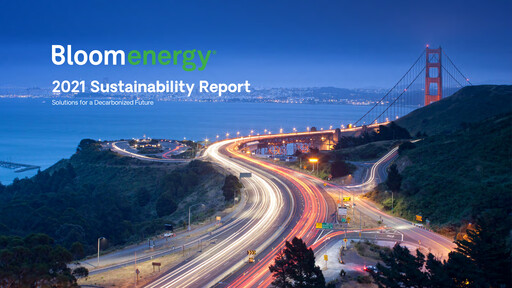 Thumbnail Bloom Energy
 Sustainability Report 2021