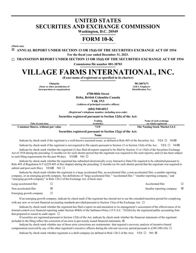 Thumbnail Village Farms International Annual Report 2023