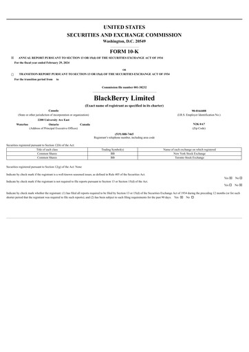 Thumbnail BlackBerry Annual Report 2024