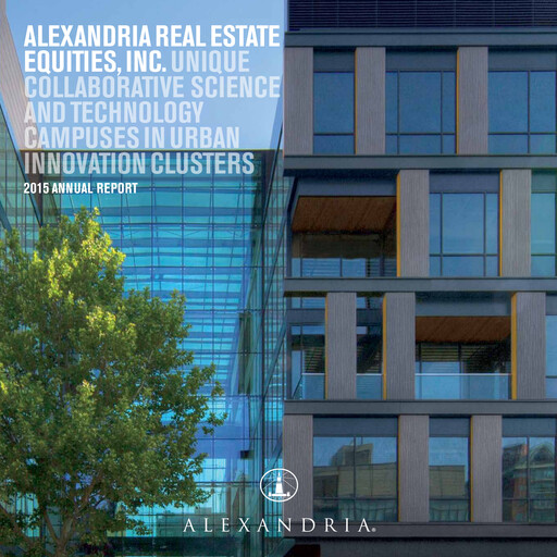 Vorschaubild Alexandria Real Estate Equities
 Jahresbericht 2015