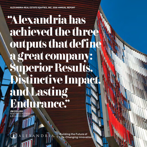 Vorschaubild Alexandria Real Estate Equities
 Jahresbericht 2016