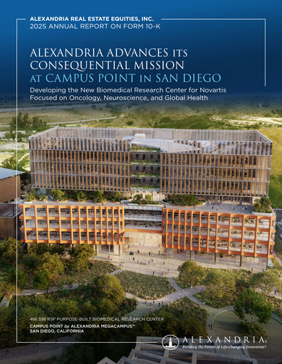 Vorschaubild Alexandria Real Estate Equities
 Jahresbericht 2025