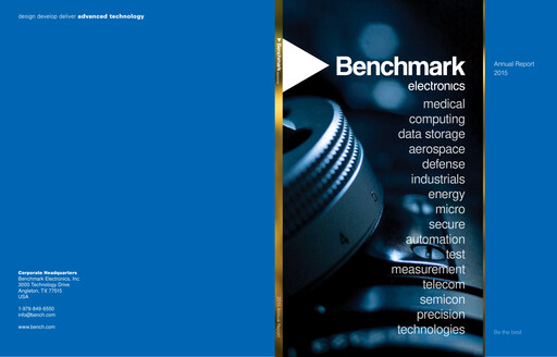 Vorschaubild Benchmark Electronics
 Jahresbericht 2015