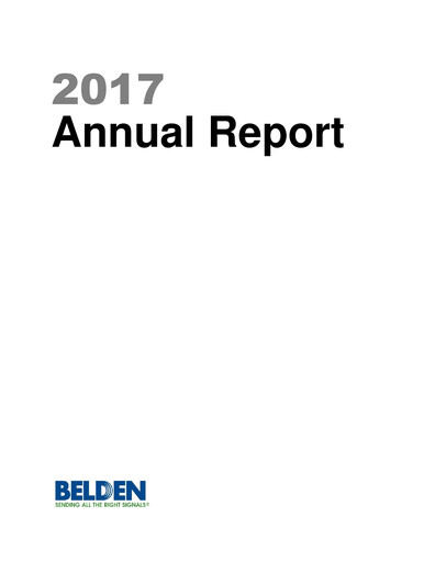 Thumbnail Belden Annual Report 2017