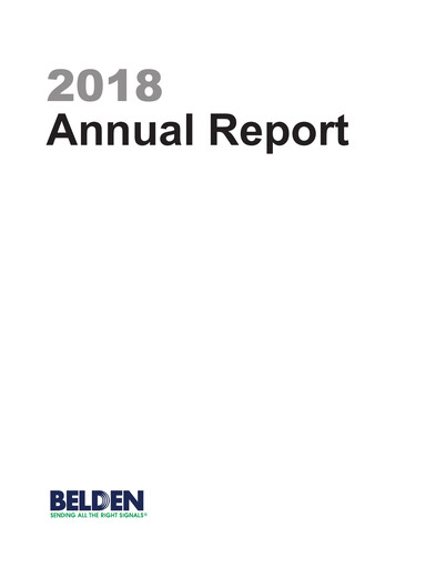 Thumbnail Belden Annual Report 2018