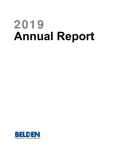 Thumbnail Belden Annual Report 2019