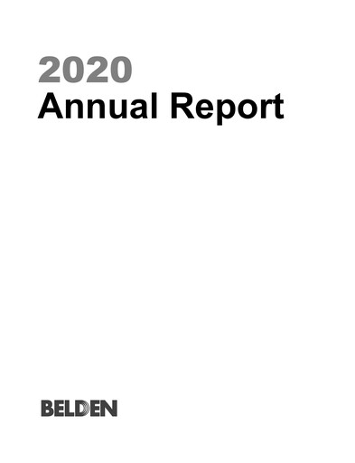 Thumbnail Belden Annual Report 2020