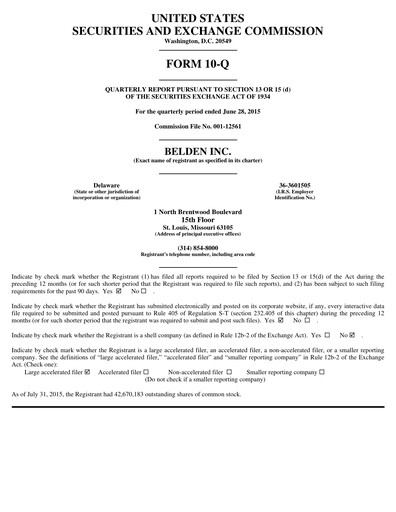 Thumbnail Belden Quarterly Report 2015-q2
