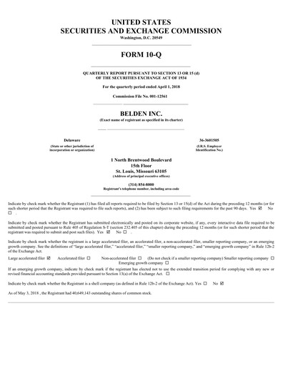 Thumbnail Belden Quarterly Report 2018-q1