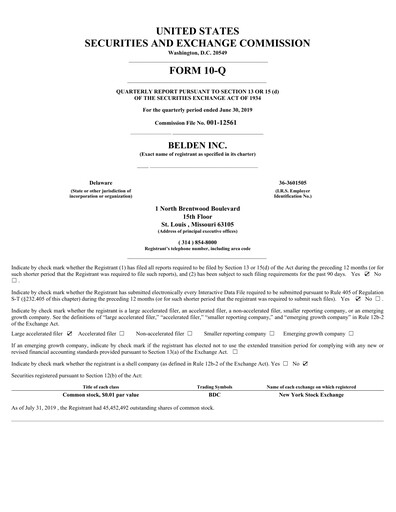 Thumbnail Belden Quarterly Report 2019-q2