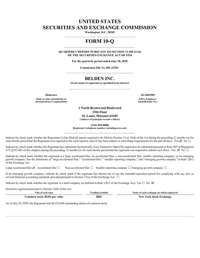 Thumbnail Belden Quarterly Report 2020-q2
