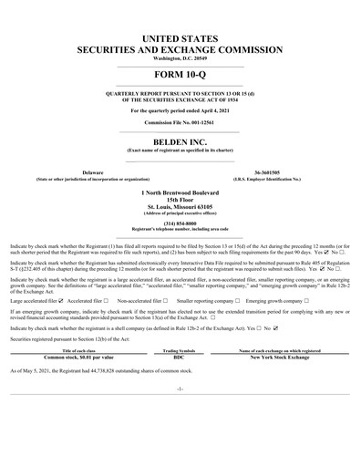 Thumbnail Belden Quarterly Report 2021-q1