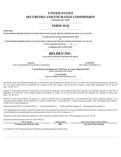 Thumbnail Belden Quarterly Report 2025-q1