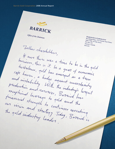 Thumbnail Barrick Gold Annual Report 2008