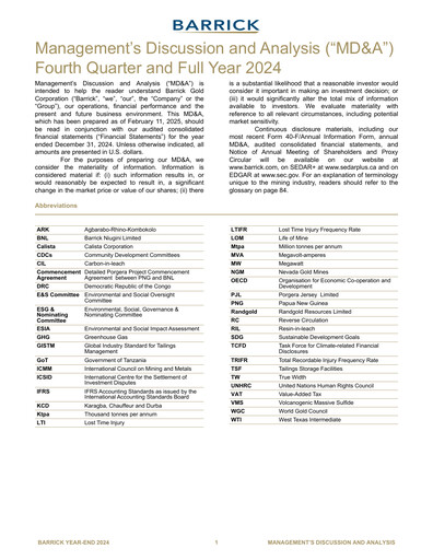Thumbnail Barrick Gold Financial Statement 2024