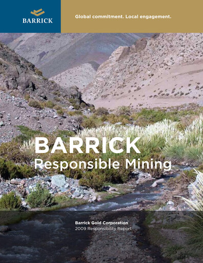Miniature Barrick Gold Rapport de durabilité 2009